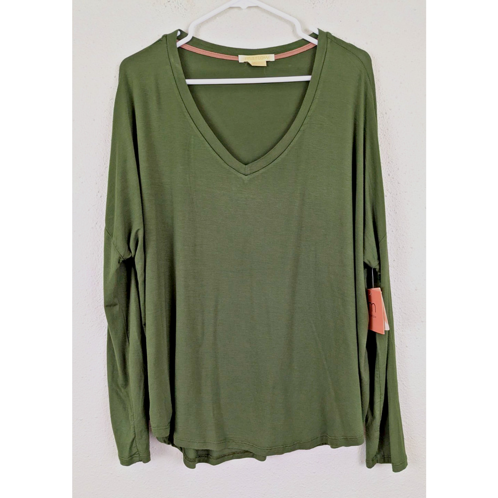 New Marlow Los Angeles sz XL T-shirt issue olive green ls top 4832